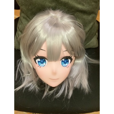 (AL04)Special Offer!! Female/Girl Resin Full Half Head With Lock Anime Style Cosplay Japanese Animego Character Kigurumi Mask